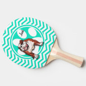 Bulldog; Aqua Green Chevron Tafeltennisbatje (Zijkant)