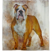 Bulldog Art Engelse Bulldog liefhebbers Douchegordijn (Voorkant)
