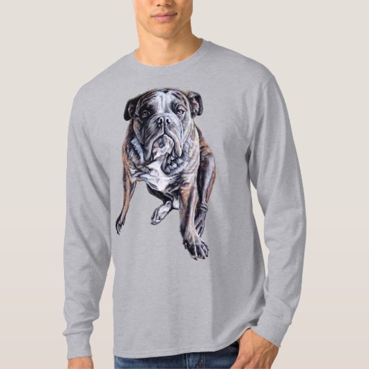 Bulldog Art Shirt Mannen Bulldog T-Shirts (Voorkant)
