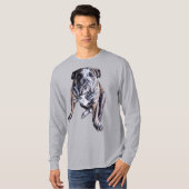 Bulldog Art Shirt Mannen Bulldog T-Shirts (Voorkant volledig)