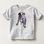 Bulldog Art Shirt Toddler's Bulldog T-Shirts (Voorkant)