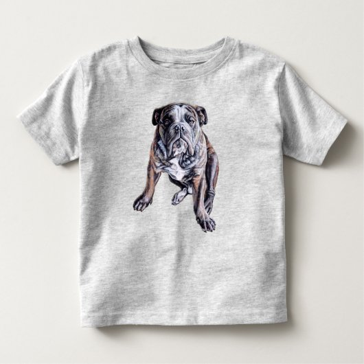 Bulldog Art Shirt Toddler's Bulldog T-Shirts (Voorkant)