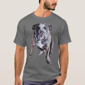 Bulldog Art T-shirts Mannen Vrouwen Kinderen & Plu (Voorkant)