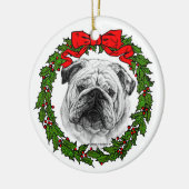 Bulldog Art van Glenda S. Harlan Keramisch Ornament (Links)