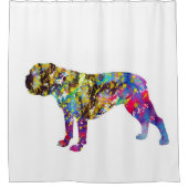 Bulldog Art Waterverf Portret Douchegordijn (Voorkant)