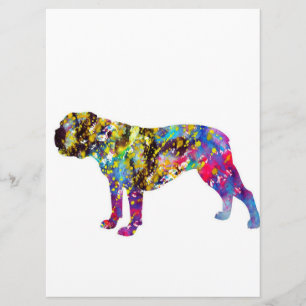 Bulldog Art Waterverf Portret Menu