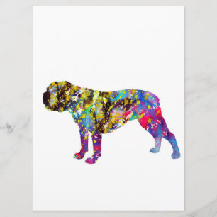 Bulldog Art Waterverf Portret Menu