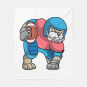 Bulldog at Sports with Football & Helmet Fleece Deken (Voorkant)
