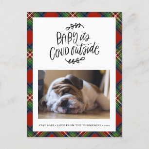 BULLDOG   Baby haar COVID buiten de kerst van de k Feestdagenkaart