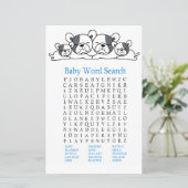 Bulldog Baby shower Word Search Game (Staand voorkant)