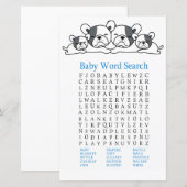 Bulldog Baby shower Word Search Game (Voorkant / Achterkant)