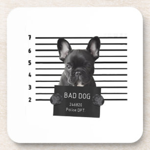 Bulldog Bad Dog Jail Frenchie Dog mam Lover Bier Onderzetter