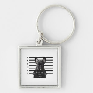 Bulldog Bad Dog Jail Frenchie Dog mam Lover Sleutelhanger