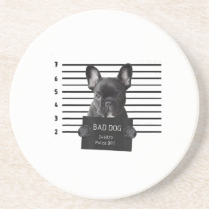 Bulldog Bad Dog Jail Frenchie Dog mam Lover Zandsteen Onderzetter