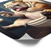 Bulldog Badkamer Wand Poster (Hoek)