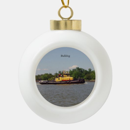 Bulldog bal of sneeuwvlok ornament (Voorkant)