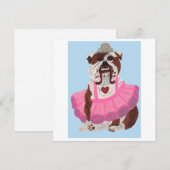 Bulldog Ballerina Bedankkaart (Voorkant / Achterkant)