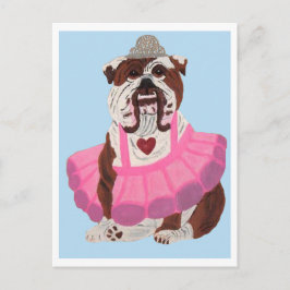 Bulldog Ballerina Briefkaart