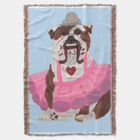 Bulldog Ballerina Deken (Voorkant Verticaal)