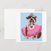 Bulldog Ballerina Feestdagenkaart (Voorkant / Achterkant)