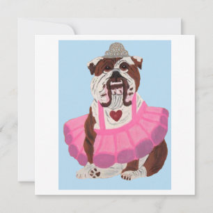 Bulldog Ballerina Feestdagenkaart