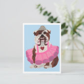 Bulldog Ballerina Feestdagenkaart (Staand voorkant)