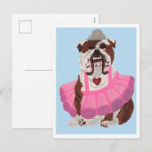 Bulldog Ballerina Feestdagenkaart (Voorkant / Achterkant)