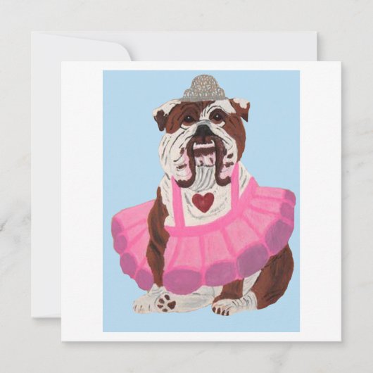 Bulldog Ballerina Kaart (Voorkant)