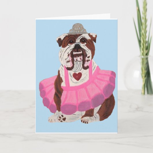 Bulldog Ballerina Kaart (Voorkant)