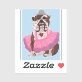 Bulldog Ballerina Sticker