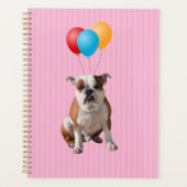 Bulldog Balloons Happy Birthday roze Planner (Voorkant)