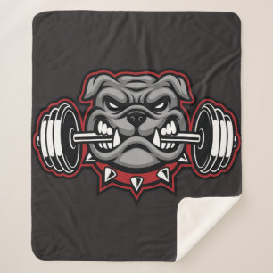 Bulldog Barbell Gewichtstraining Bulldog Lover Gif Sherpa Deken