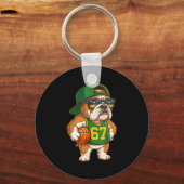 Bulldog Basketball 67 Gen Alpha Slang Srts Dog Boy Sleutelhanger (Voorkant)