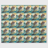 Bulldog Beach Surfschilderij Cadeaupapier (Vlak)
