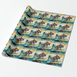 Bulldog Beach Surfschilderij Cadeaupapier