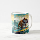 Bulldog Beach Surfschildering Koffiemok (Voorkant rechts)