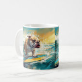 Bulldog Beach Surfschildering Koffiemok (Voorkant links)