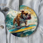 Bulldog Beach Surfschildering Ronde Button 6,0 Cm (In situ)