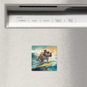 Bulldog Beach Surfschilderkunst Magneet (Insitu (Vaatwasser))