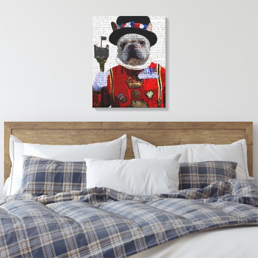 Bulldog Beefeater Canvas Afdruk (Insitu (Slaapkamer))