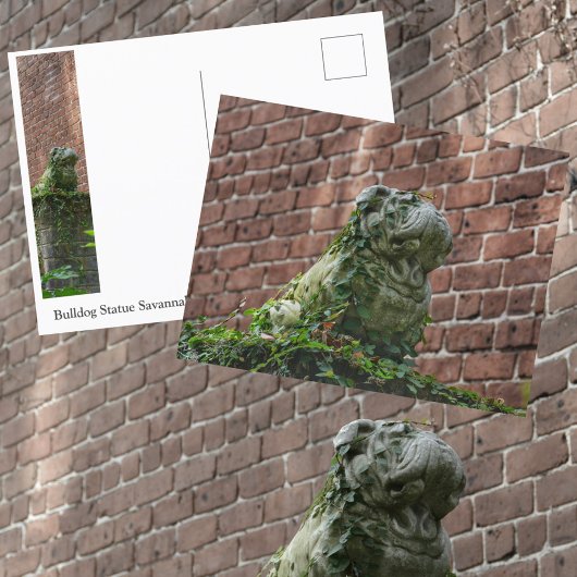 Bulldog beeld Savannah Georgia Fotografisch Briefkaart