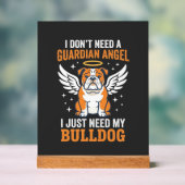 Bulldog Beschermengel Hond Acryl Bord (Neutraal)