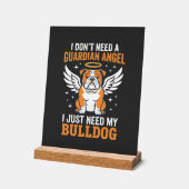 Bulldog Beschermengel Hond Acryl Bord (Hoek)