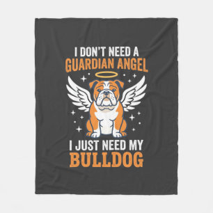 Bulldog Beschermengel Hond Fleece Deken