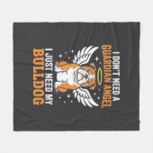 Bulldog Beschermengel Hond Fleece Deken (Voorkant (Horizontaal))