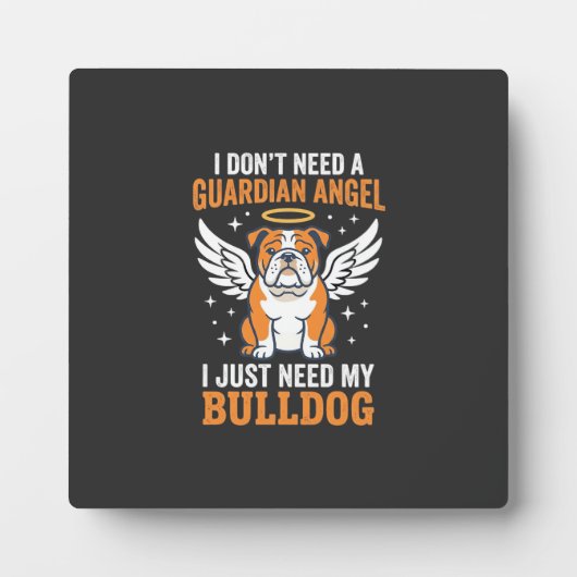Bulldog Beschermengel Hond Fotoplaat (Voorkant)
