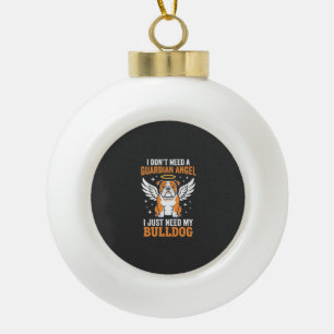 Bulldog Beschermengel Hond Keramische Bal Ornament