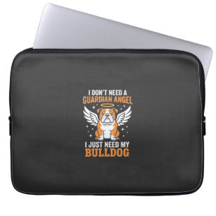 Bulldog Beschermengel Hond Laptop Sleeve