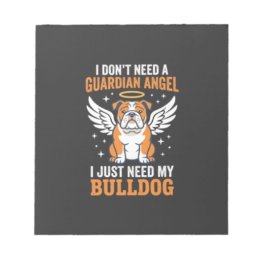 Bulldog Beschermengel Hond Notitieblok (Voorkant)