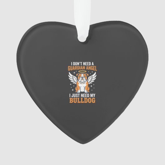 Bulldog Beschermengel Hond Ornament (voorkant)